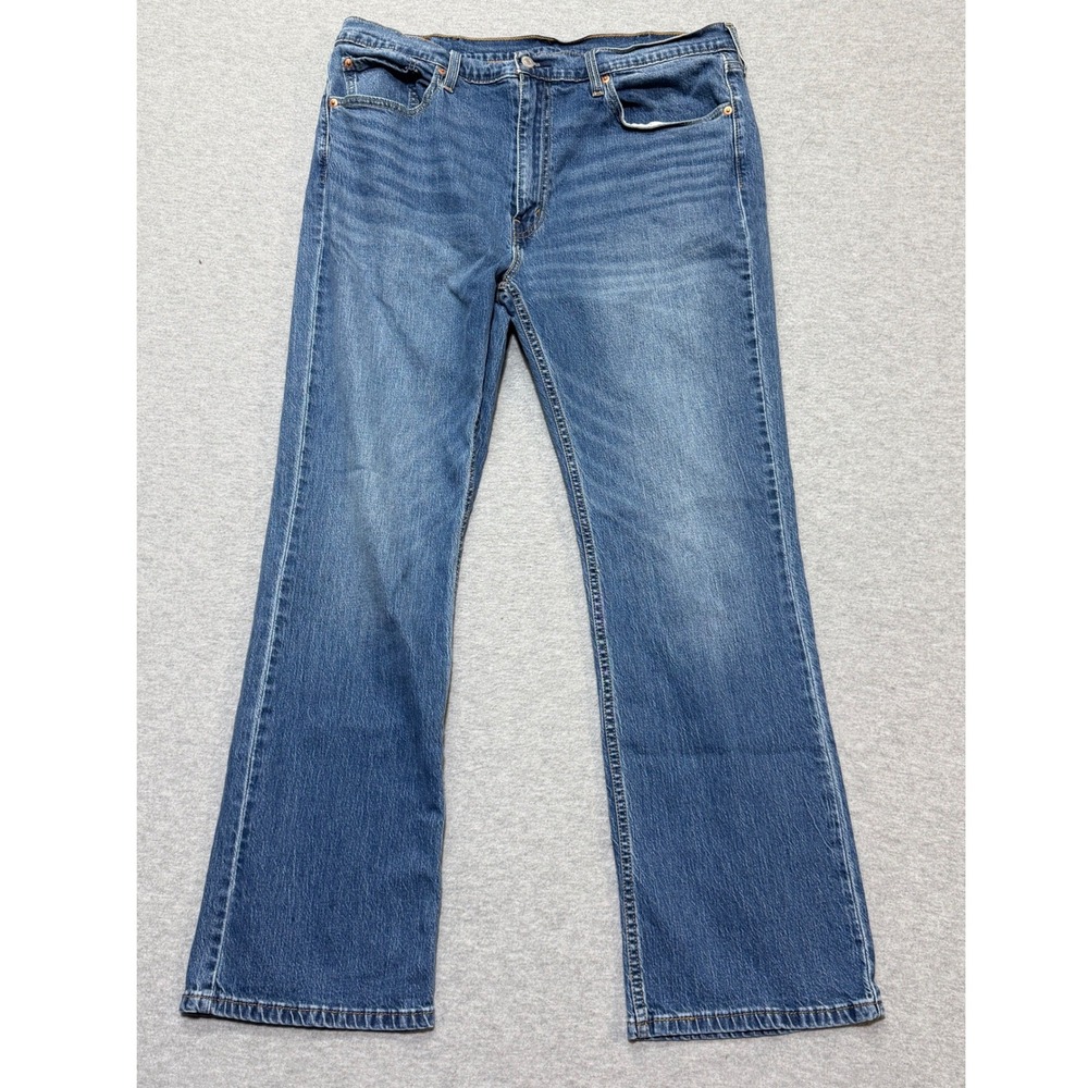 Levis 527 Slim Bootcut Jeans Mens 38x32 Medium Wash Blue Denim Whiskered Fade